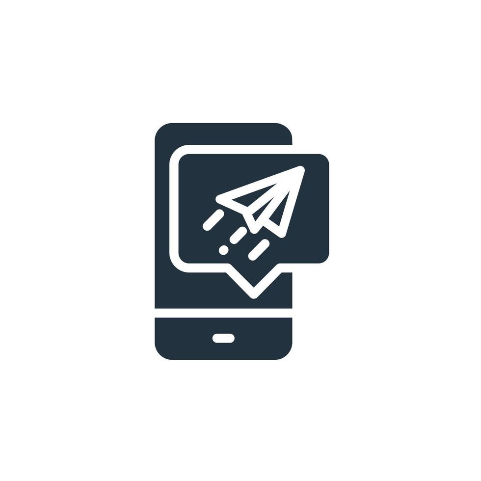 enviar ícone em estilo moderno simples isolado no fundo branco. símbolo de envio de mensagens, e-mails para aplicativos da web e móveis. vetor