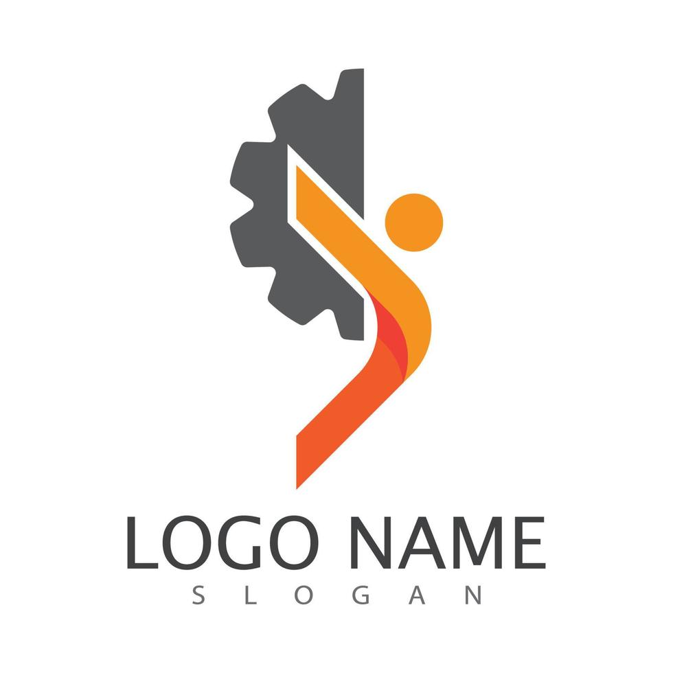 engrenagem logotipo modelo vetorial ícone ilustração design vetor