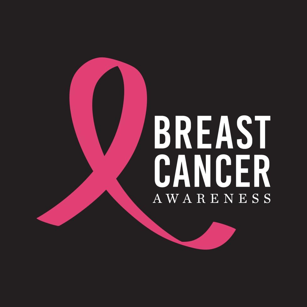 fita rosa, conscientização do câncer de mama, design vetorial estilo grunge, mês de conscientização do câncer de mama vetor