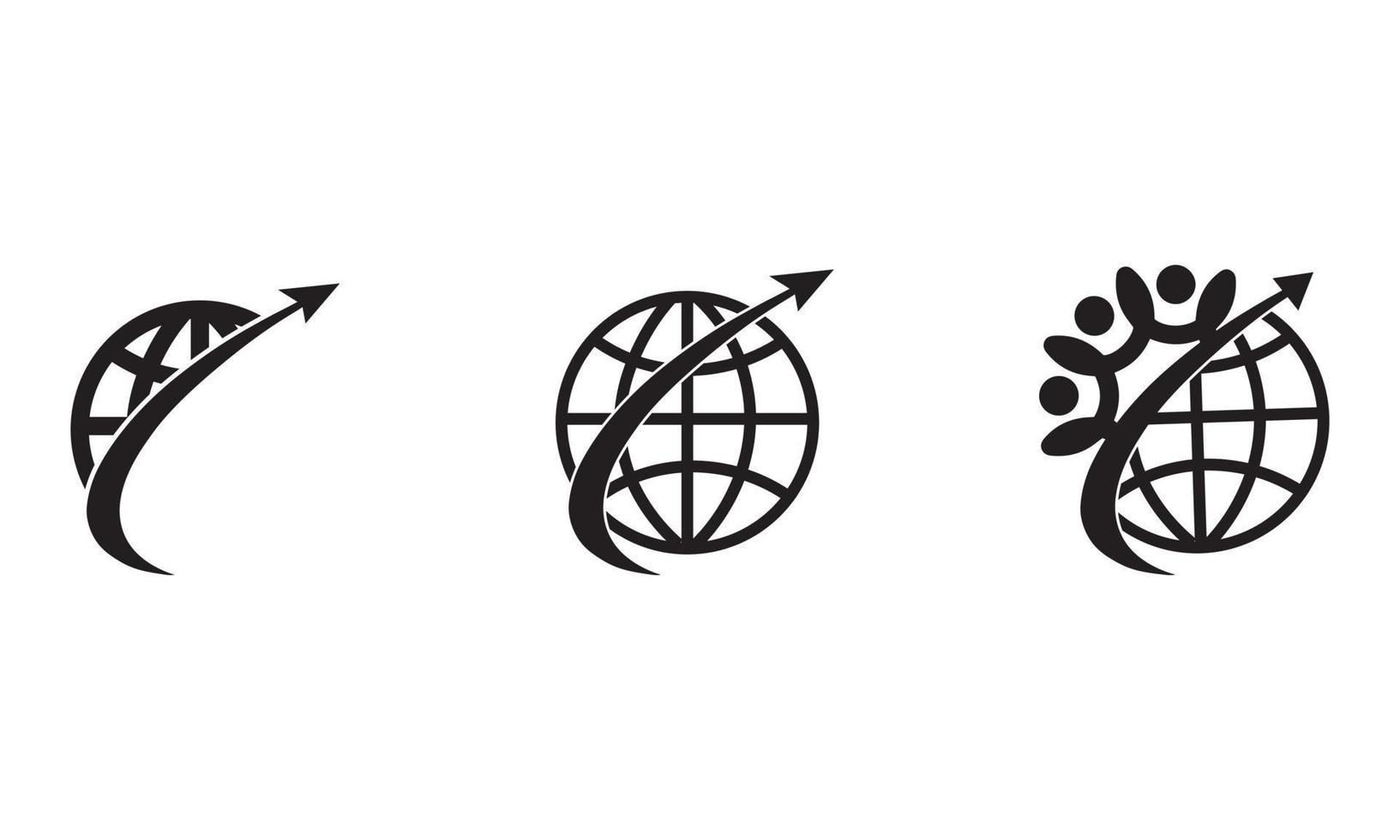 logotipo global do mundo. tudo em um modelo de elementos de ícone de logotipo de rede de pessoas abstratas vetor