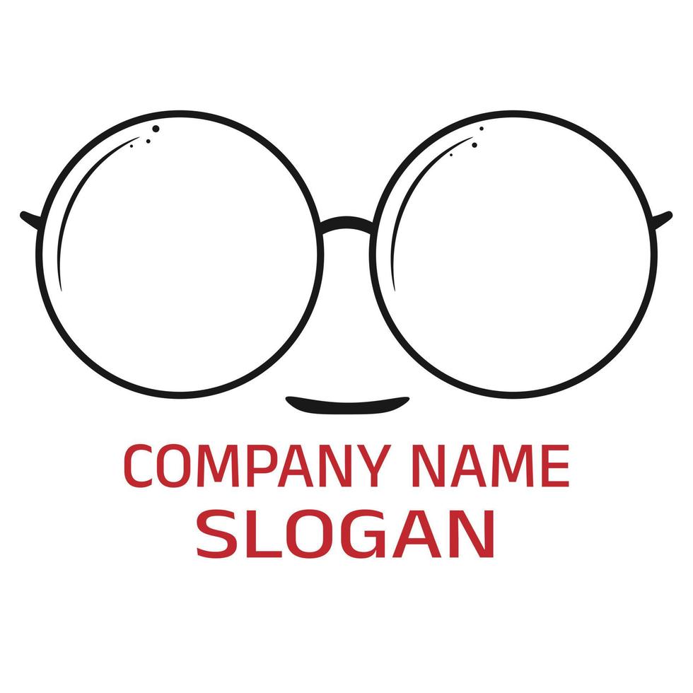 logotipo de óculos de vetor plano e ilustração de elemento de design de modelo de símbolo