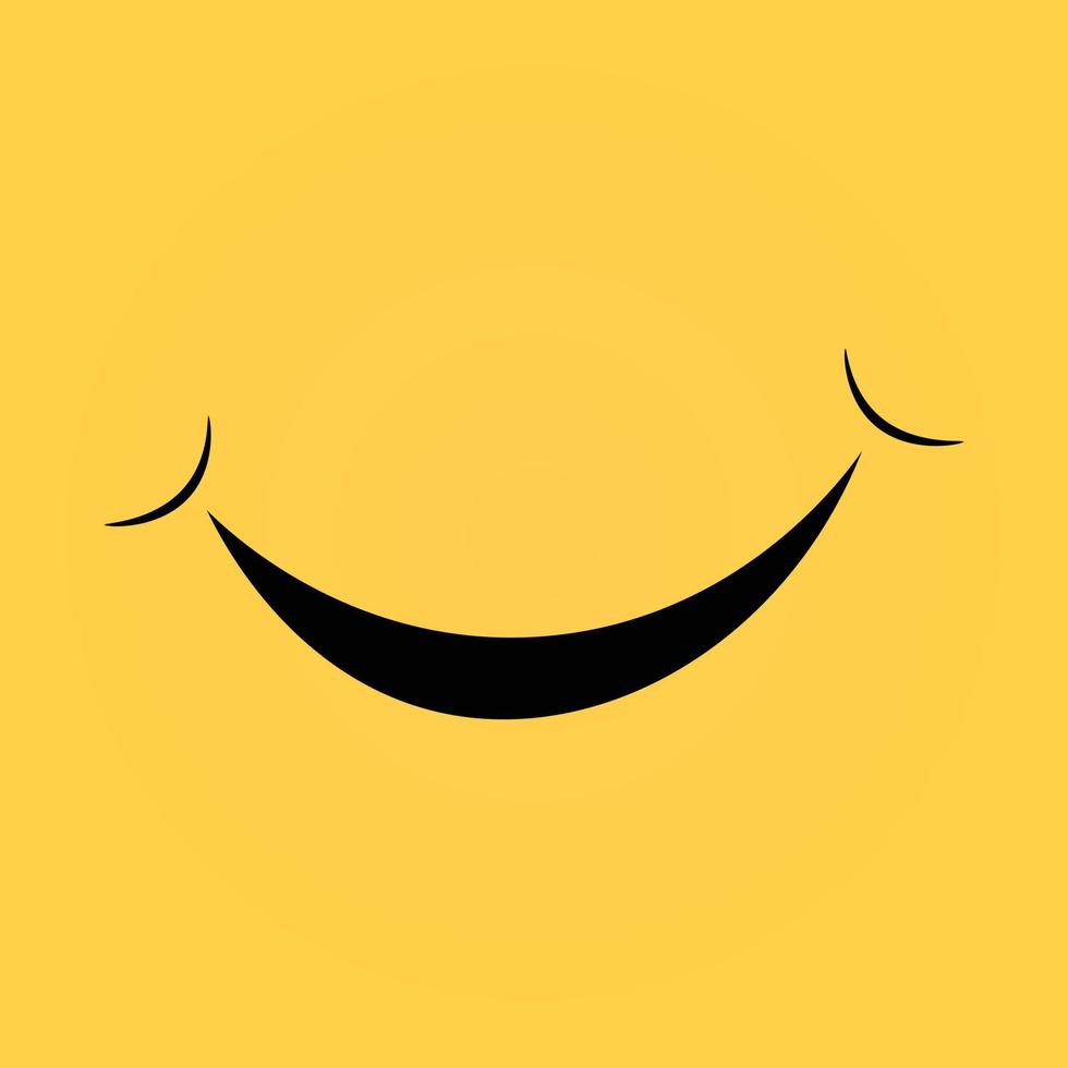 logotipo de sorriso de ícone em ilustração plana de vetor de fundo amarelo