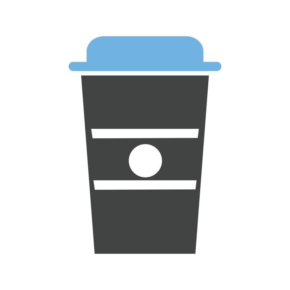 ícone de glifo de xícara de café azul e preto vetor