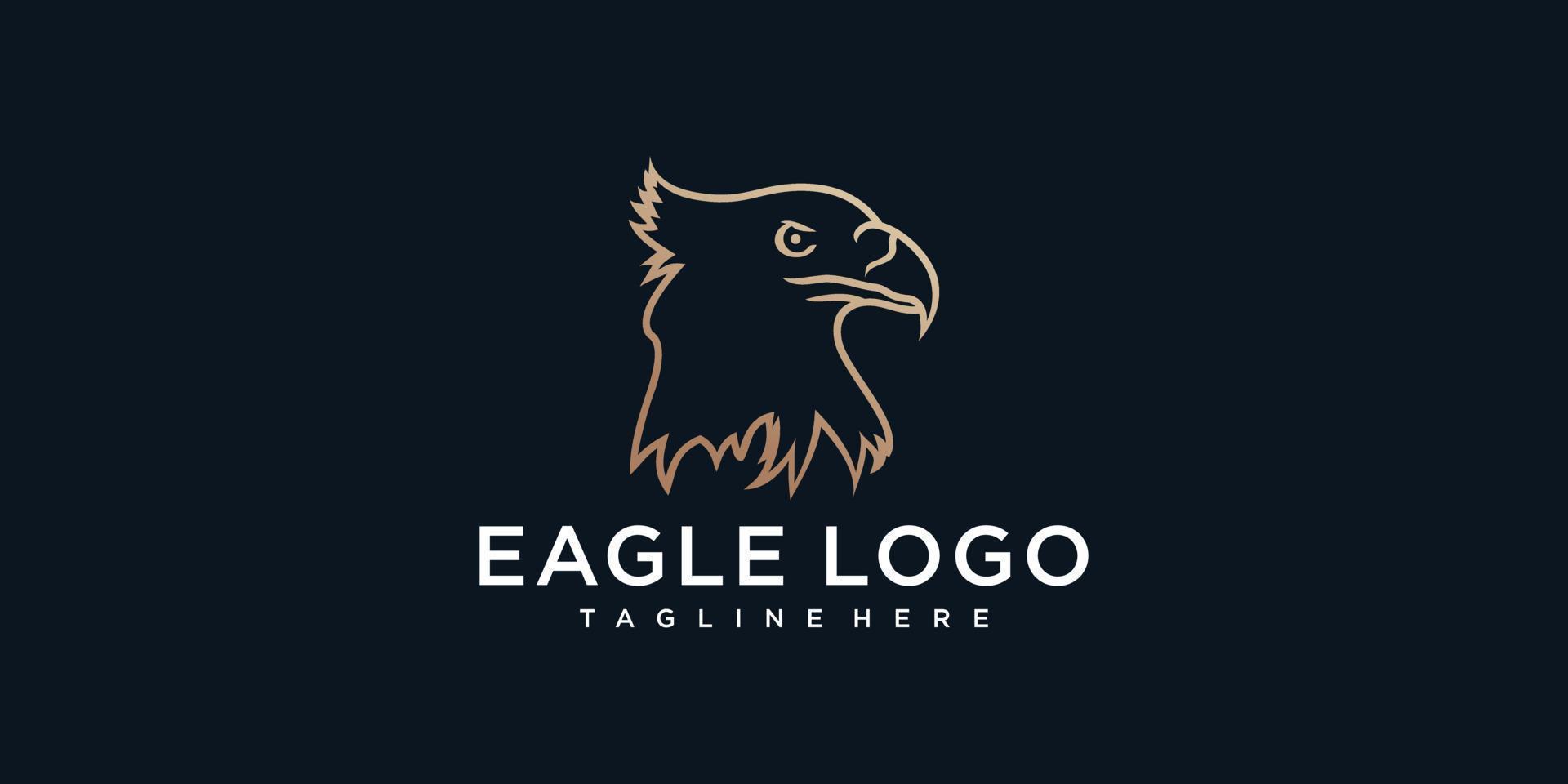 logotipo da águia com vetor premium de ilustração de design criativo