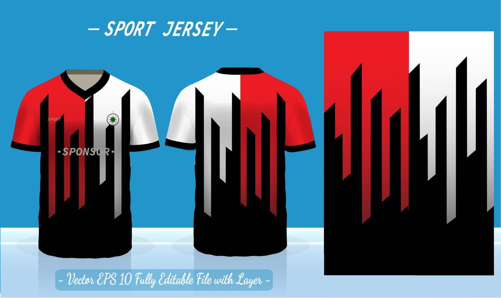 camisa esportiva e modelo de camiseta maquete de vetor de design de camisa esportiva. design esportivo para futebol, badminton, corrida, camisa de jogos
