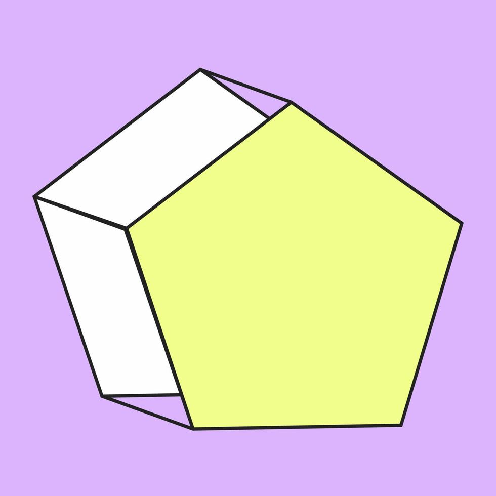 prisma pentagonal isométrico. forma geométrica. vetor