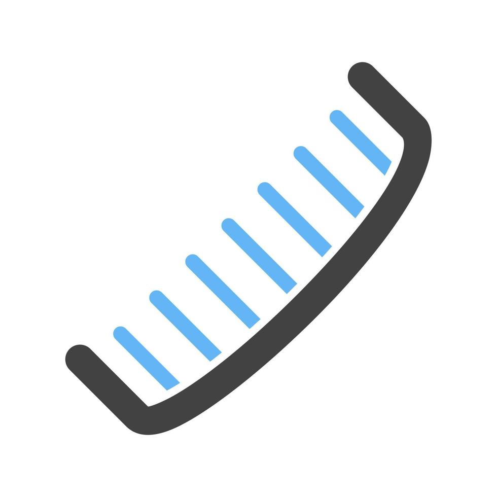 ícone de glifo de pente grosso azul e preto vetor