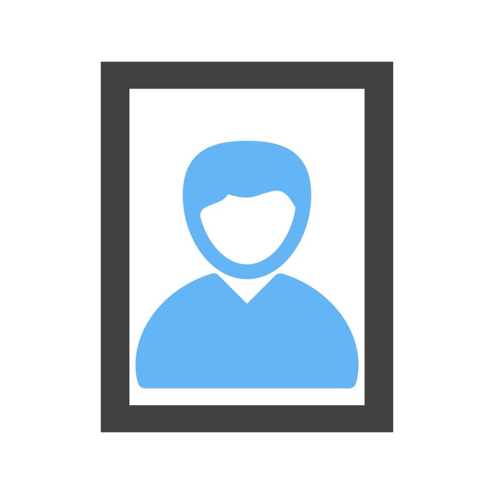 ícone de glifo de retrato masculino azul e preto vetor
