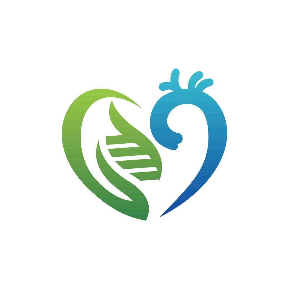 amo dna aorta logotipo médico genético vetor