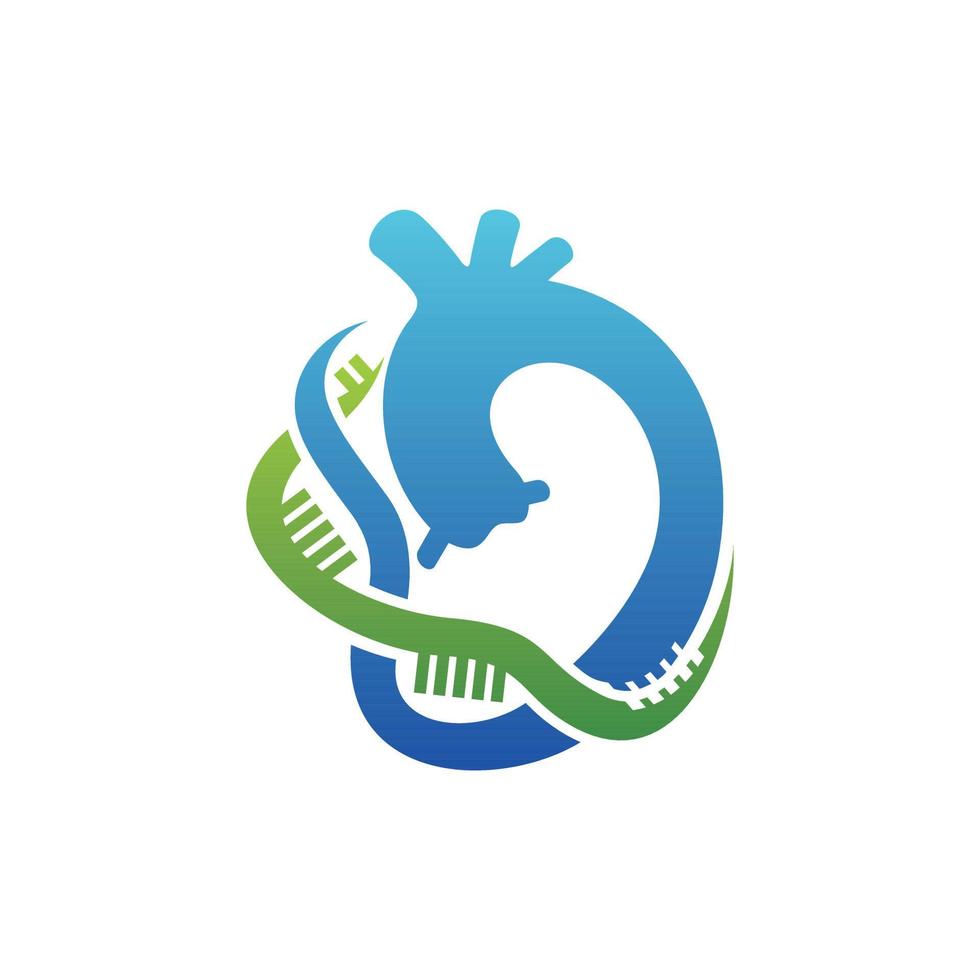 logotipo da empresa médica aorta dna vetor