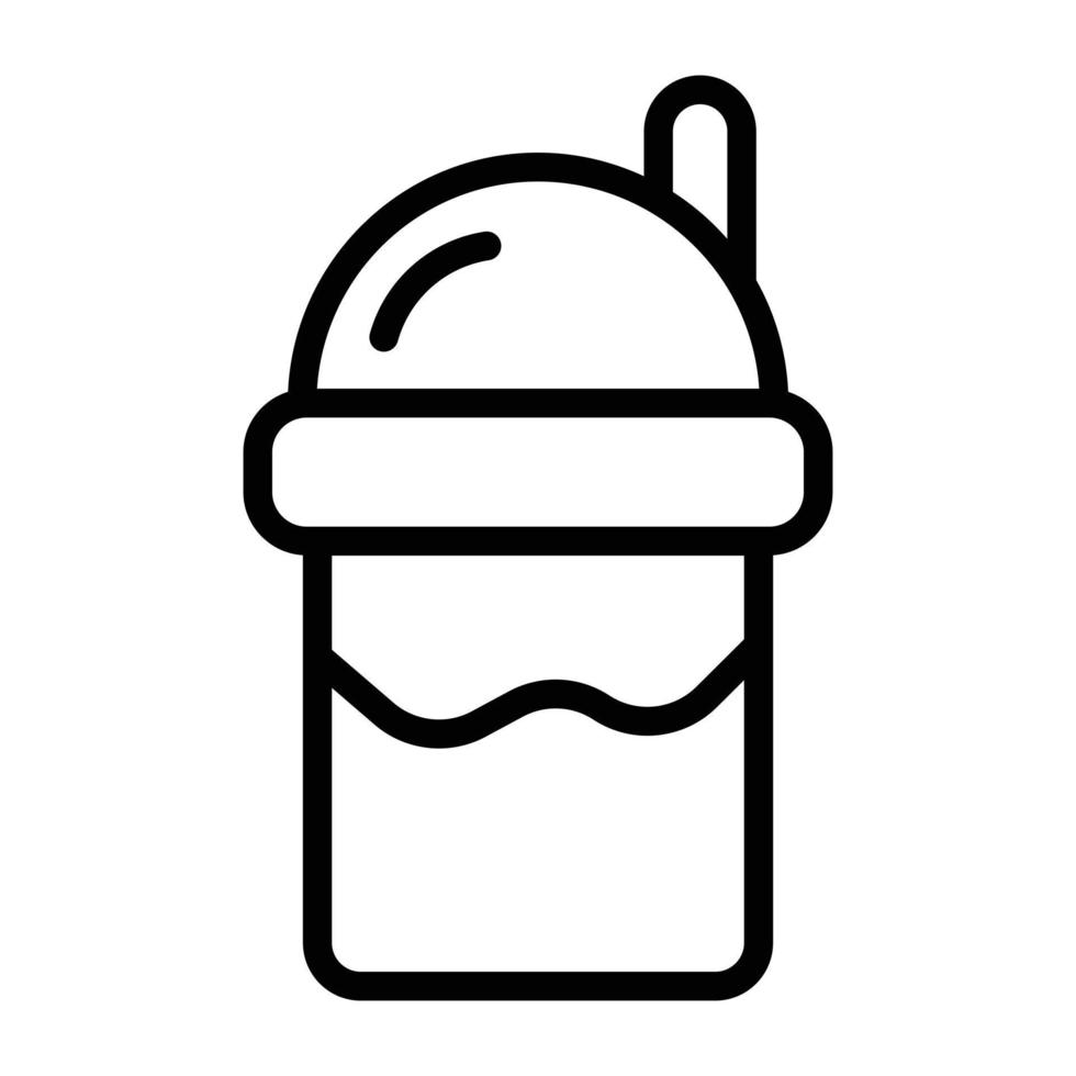 um ícone linear personalizável de milkshake vetor
