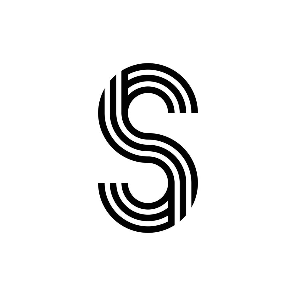 design de logotipo de monograma de letra moderna s vetor