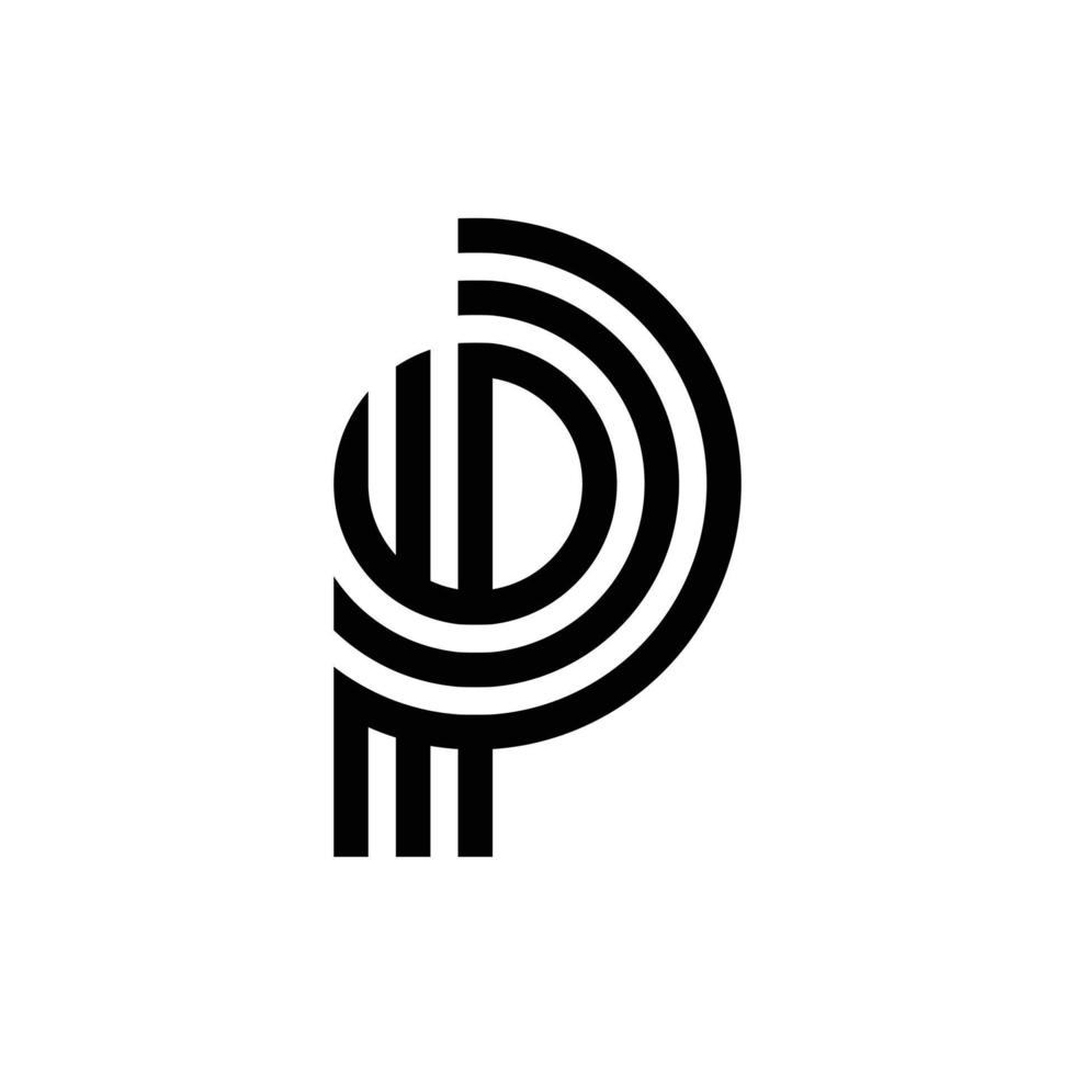 design de logotipo de monograma moderno letra p vetor