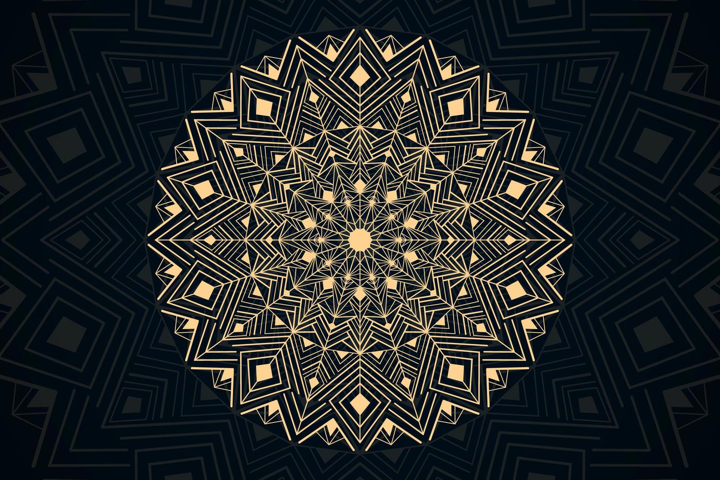 papel de parede com tema de mandala de luxo dourado vetor