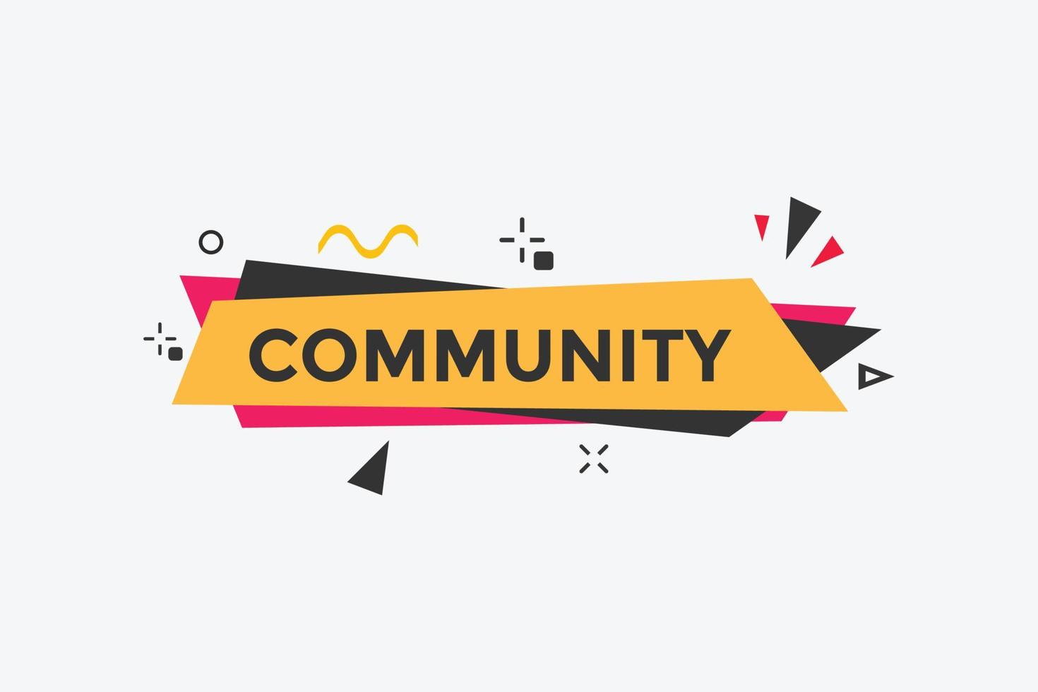 botão de texto da comunidade. balão de fala. banner web colorido da comunidade. ilustração vetorial vetor