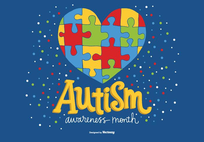 Vetor nacional do mês da consciência do autismo