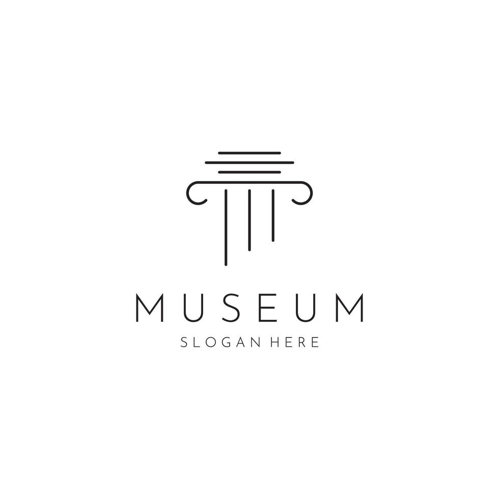 museus, colunas de museus, linhas de museus, logotipos de pilares de museus. museus com conceitos minimalistas e modernos. os logotipos podem ser usados para empresas, museus e empresas. vetor