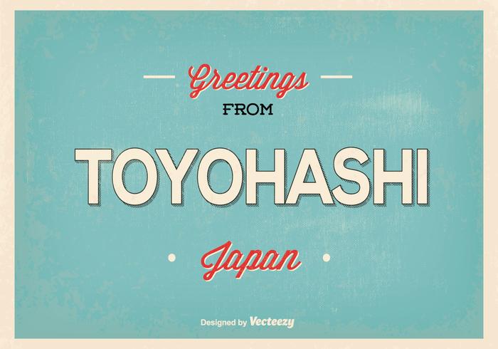 Ilustração retro do cumprimento de Toyohashi Japão vetor