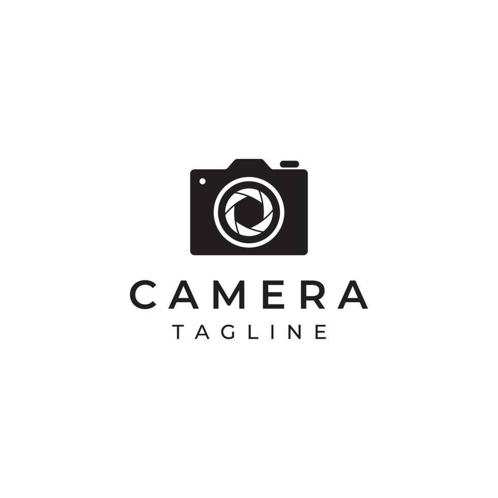 logotipo da câmera de fotografia, obturador da câmera da lente, digital, linha, profissional, elegante e moderno. logotipo pode ser usado para estúdio, fotografia e outros negócios. vetor