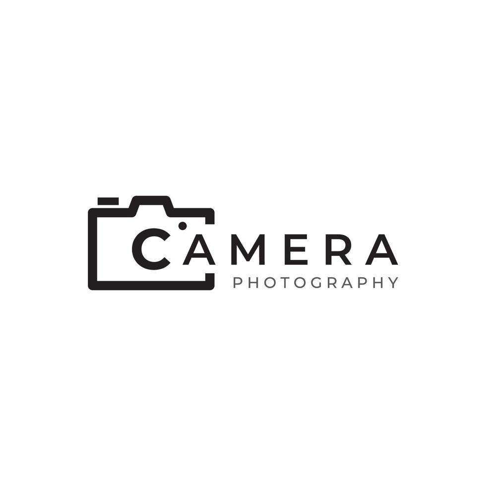 logotipo da câmera de fotografia, obturador da câmera da lente, digital, linha, profissional, elegante e moderno. logotipo pode ser usado para estúdio, fotografia e outros negócios. vetor