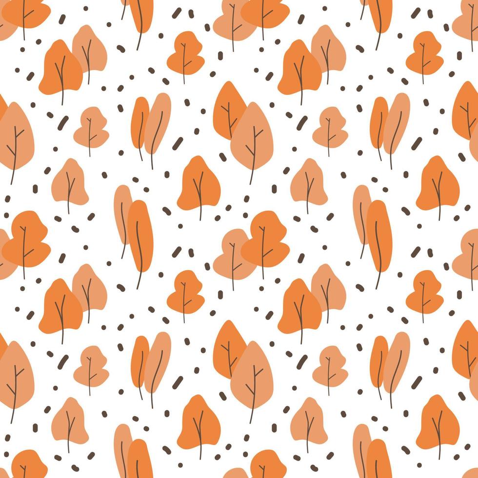 padrão perfeito de floresta de outono, árvores abstratas simples em cores de outono para capa, ilustração vetorial de fundo vetor