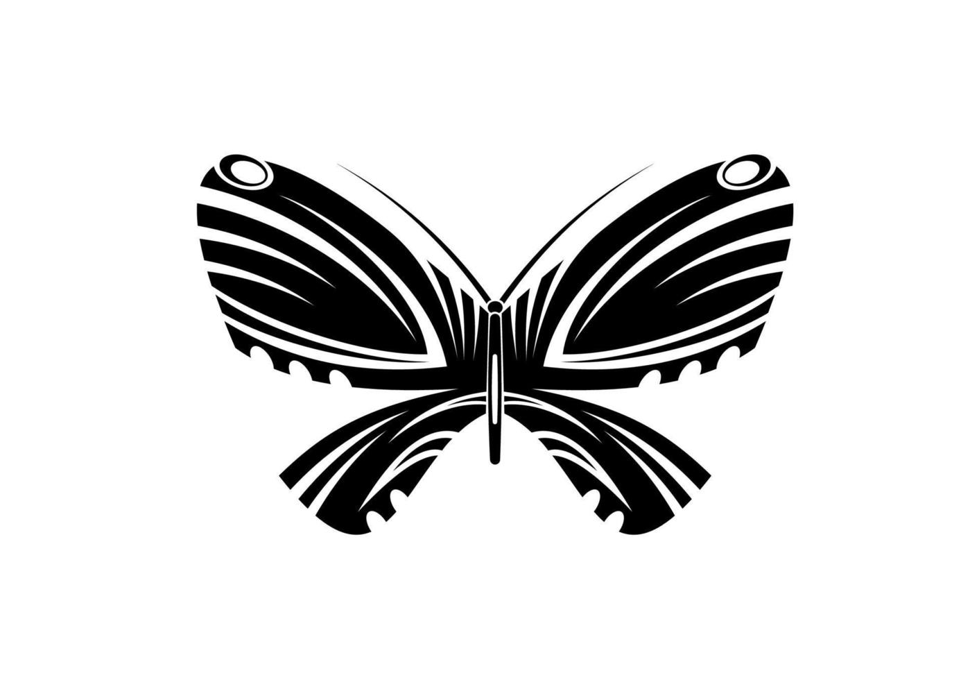 tatuagem tribal de borboleta vetor