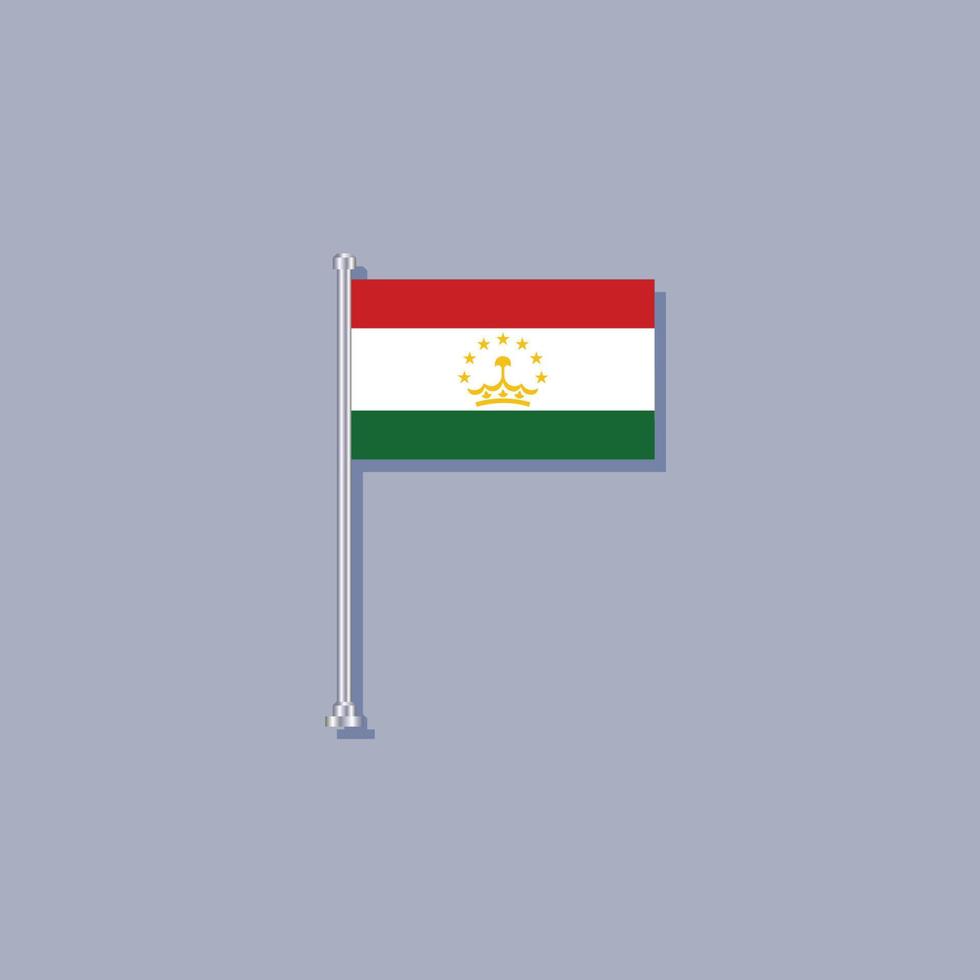 ilustração do modelo de bandeira do tajiquistão vetor