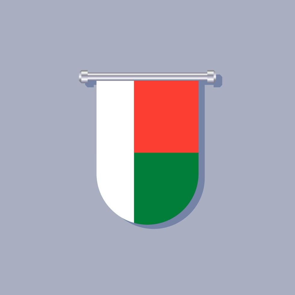 ilustração do modelo de bandeira de madagascar vetor