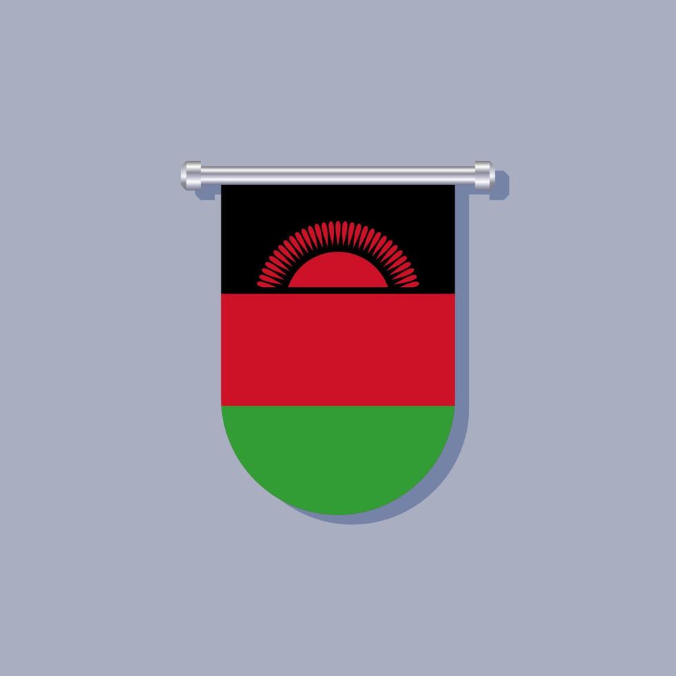 ilustração do modelo de bandeira do malawi vetor