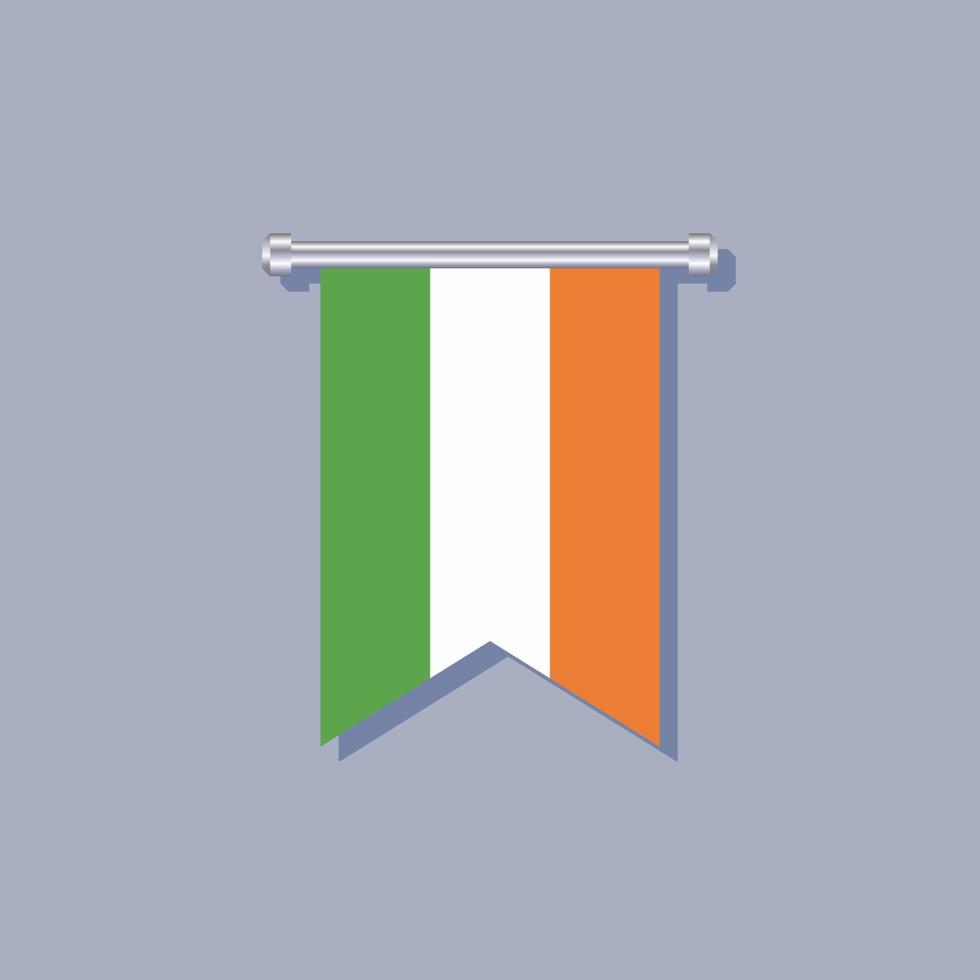 ilustração do modelo de bandeira da irlanda vetor