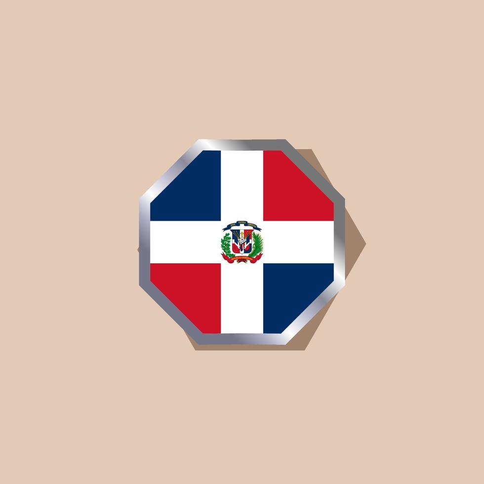 ilustração do modelo de bandeira da república dominicana vetor