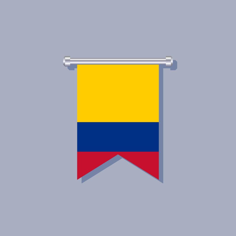 ilustração do modelo de bandeira da colômbia vetor