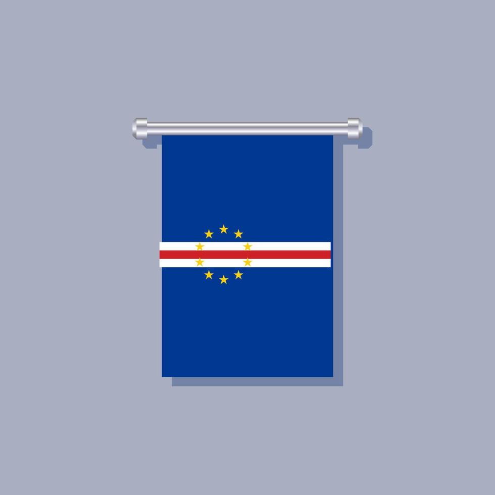 ilustração do modelo de bandeira de cabo verde vetor