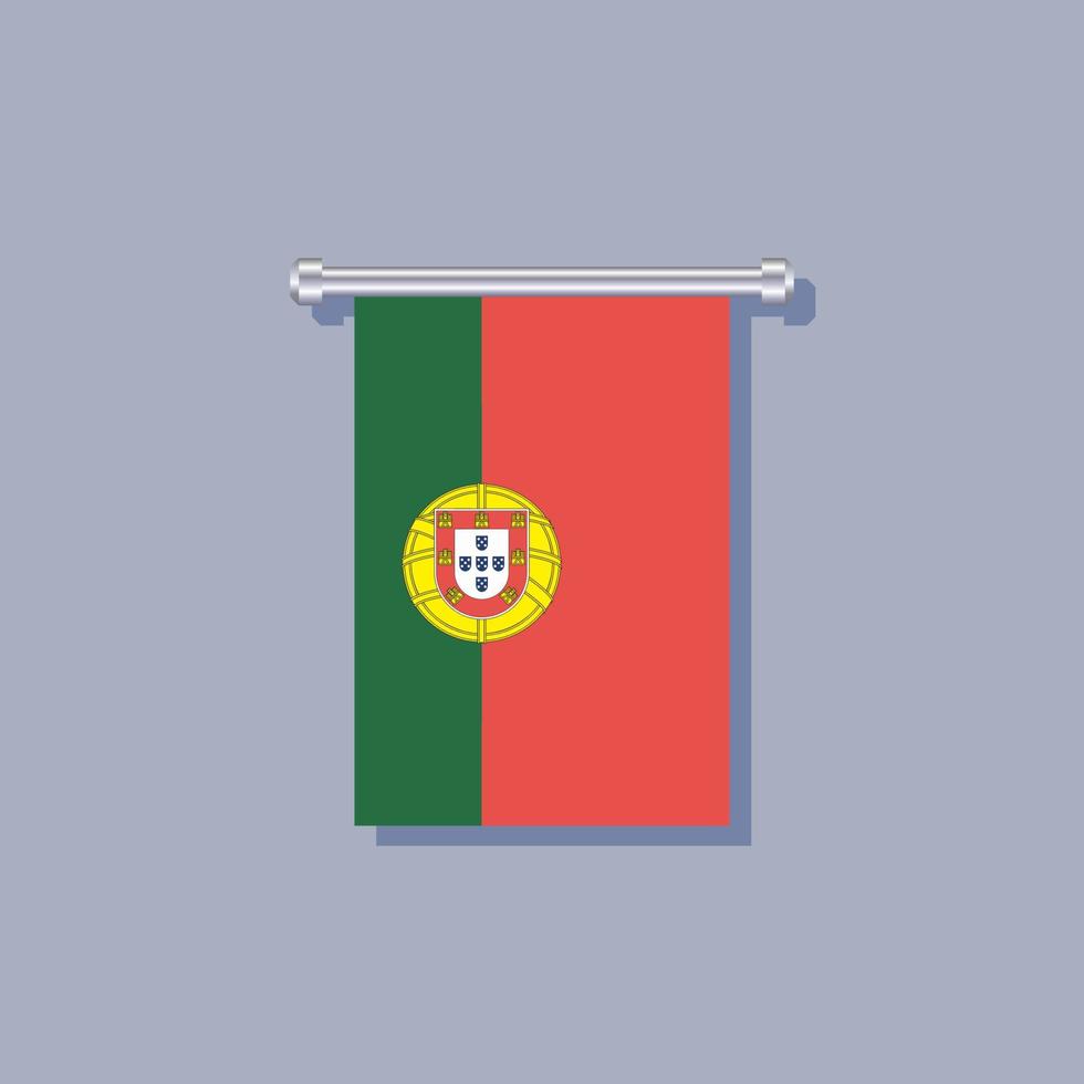 ilustração do modelo de bandeira de portugal vetor