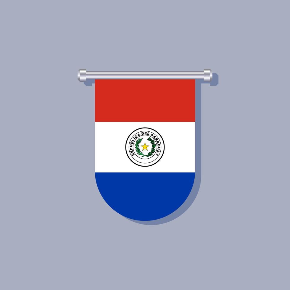 ilustração do modelo de bandeira do paraguai vetor