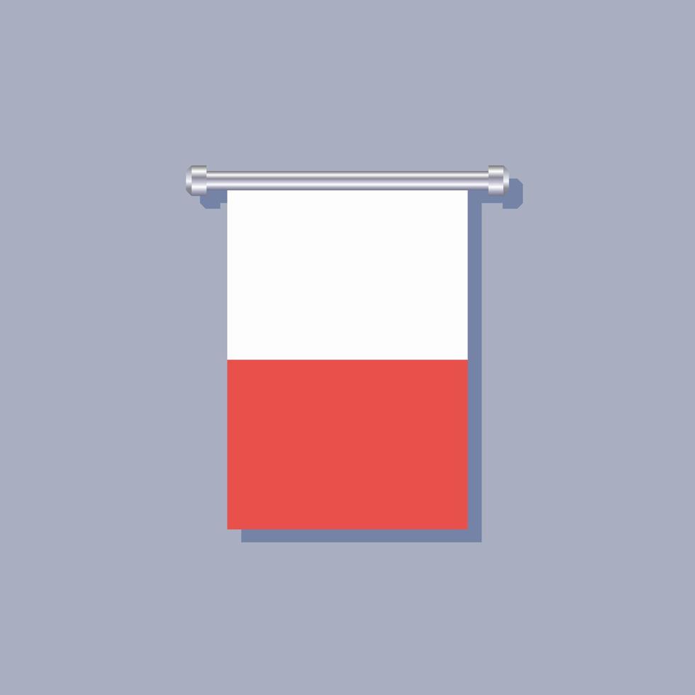 ilustração do modelo de bandeira da polônia vetor