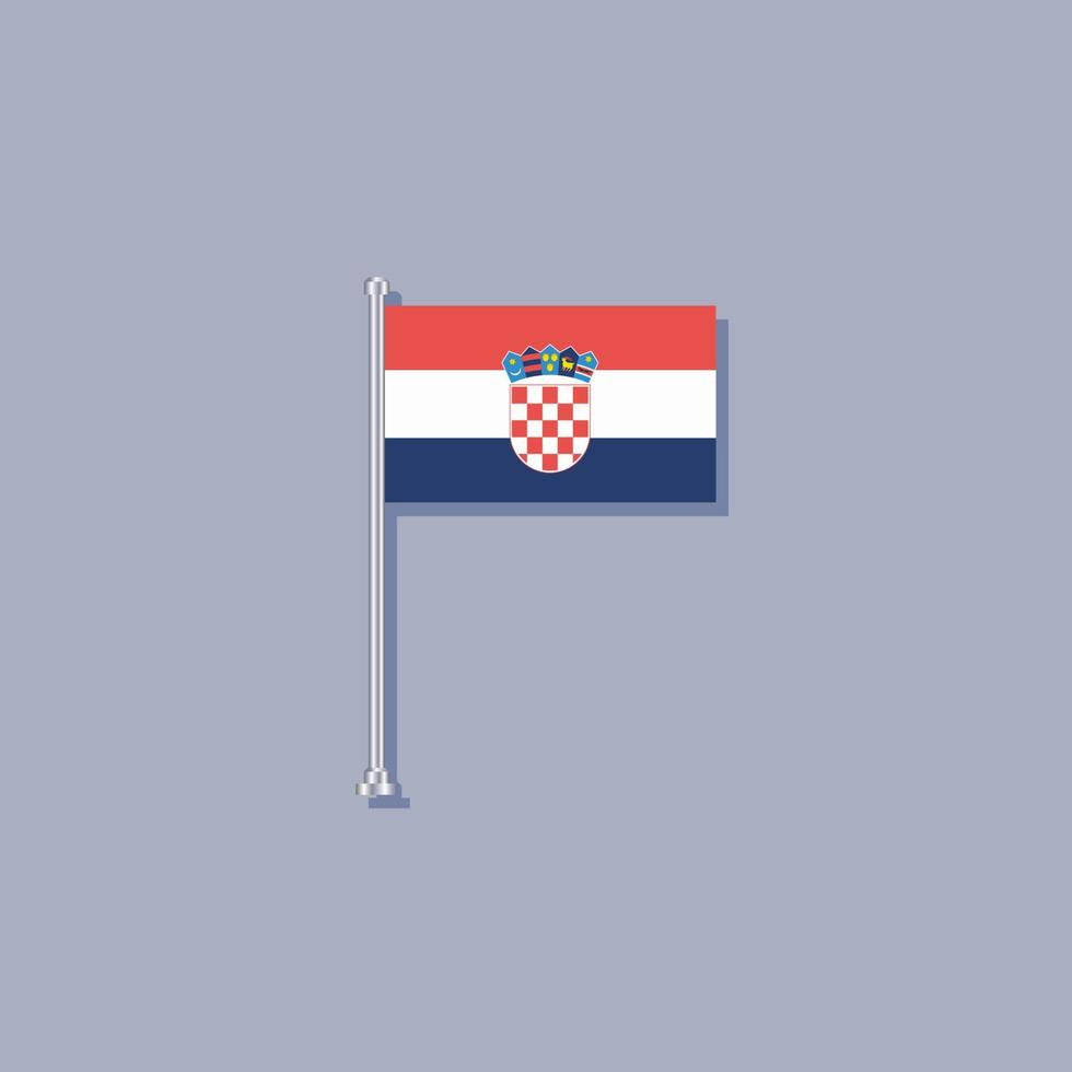 ilustração do modelo de bandeira da croácia vetor