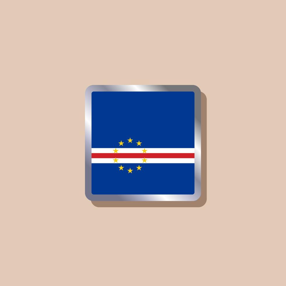 ilustração do modelo de bandeira de cabo verde vetor