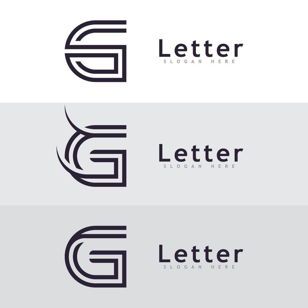 modelo de vetor de logotipo g design de logotipo de iniciais de letra g criativa