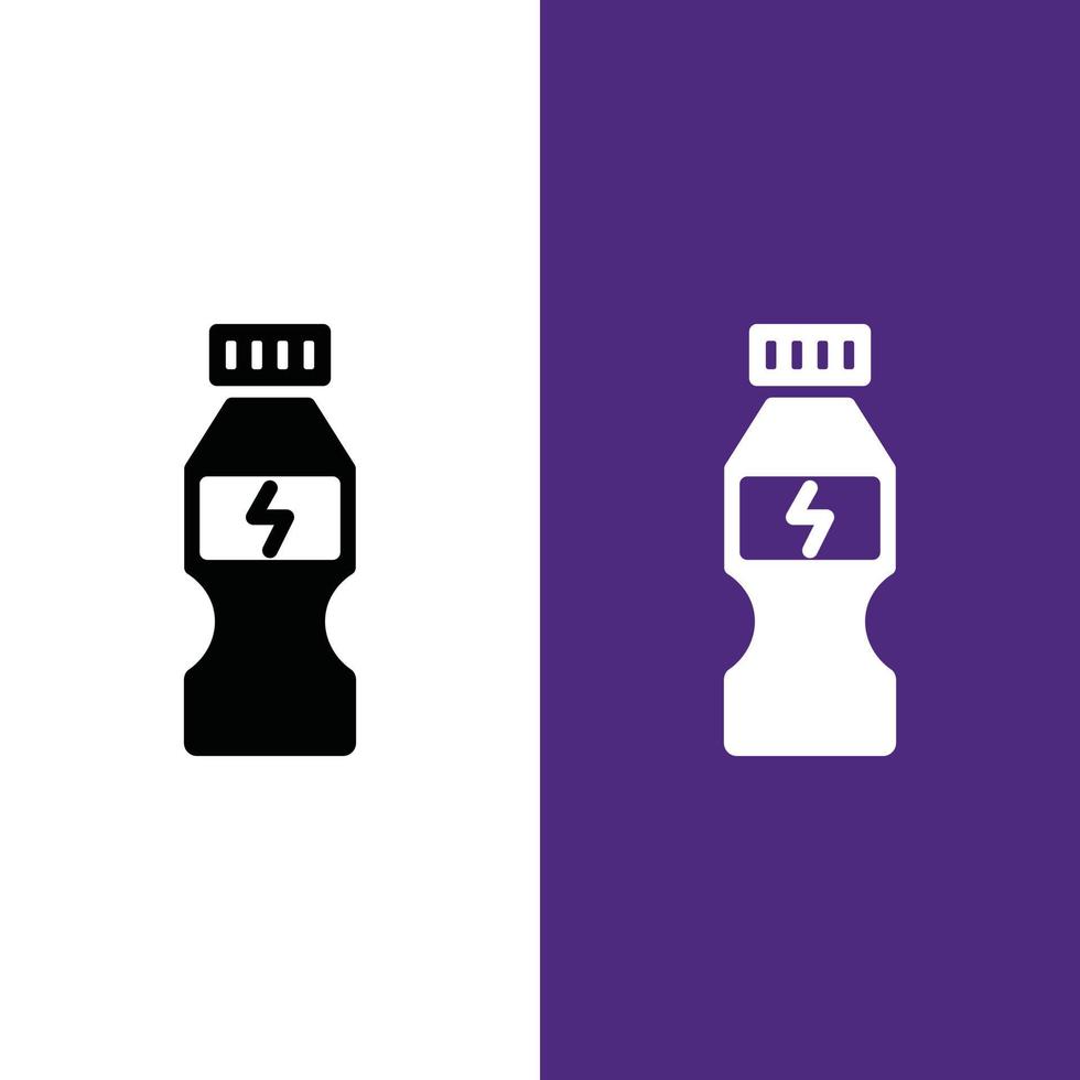 logotipo de ícone de vetor de bebida energética no estilo glifo