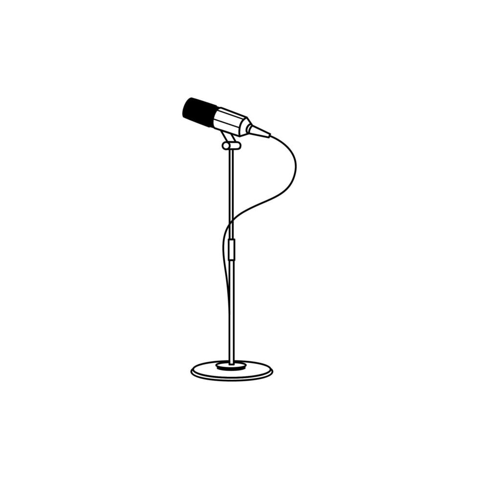 ilustração de microfone de pé vetor