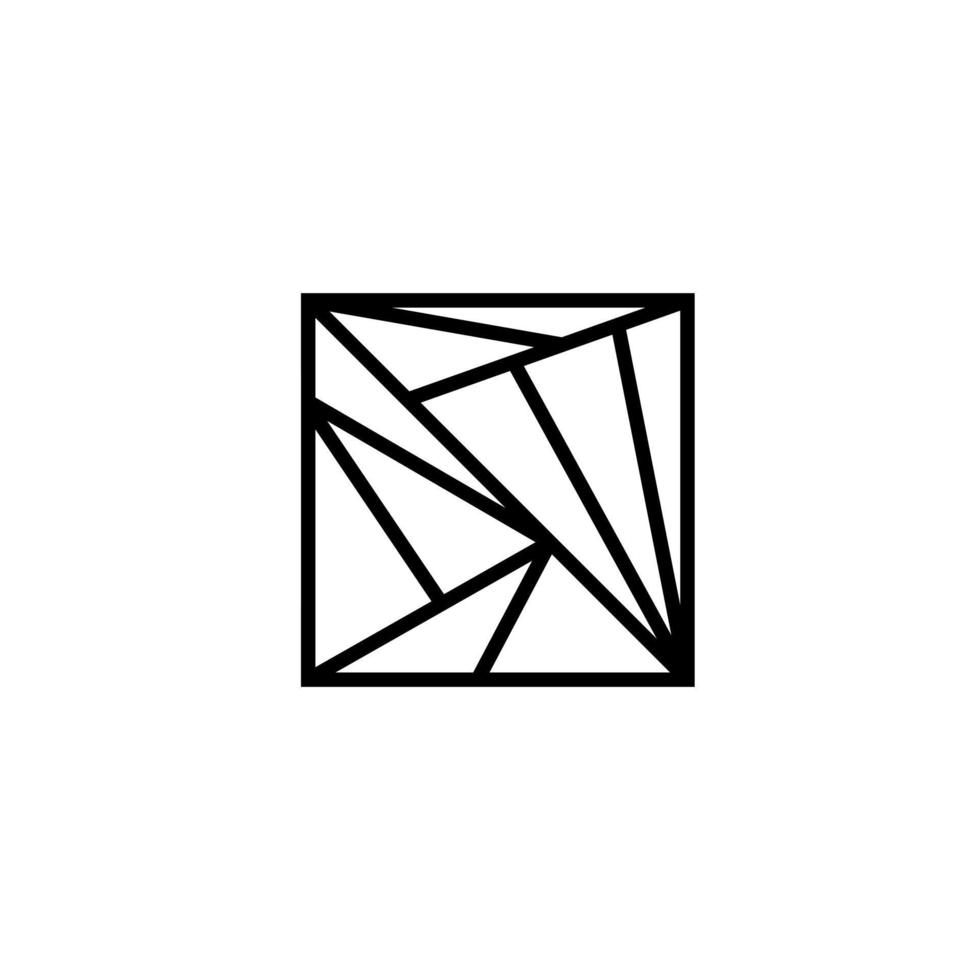 logotipo quadrado. vetor profissional de ícone de linha geométrica