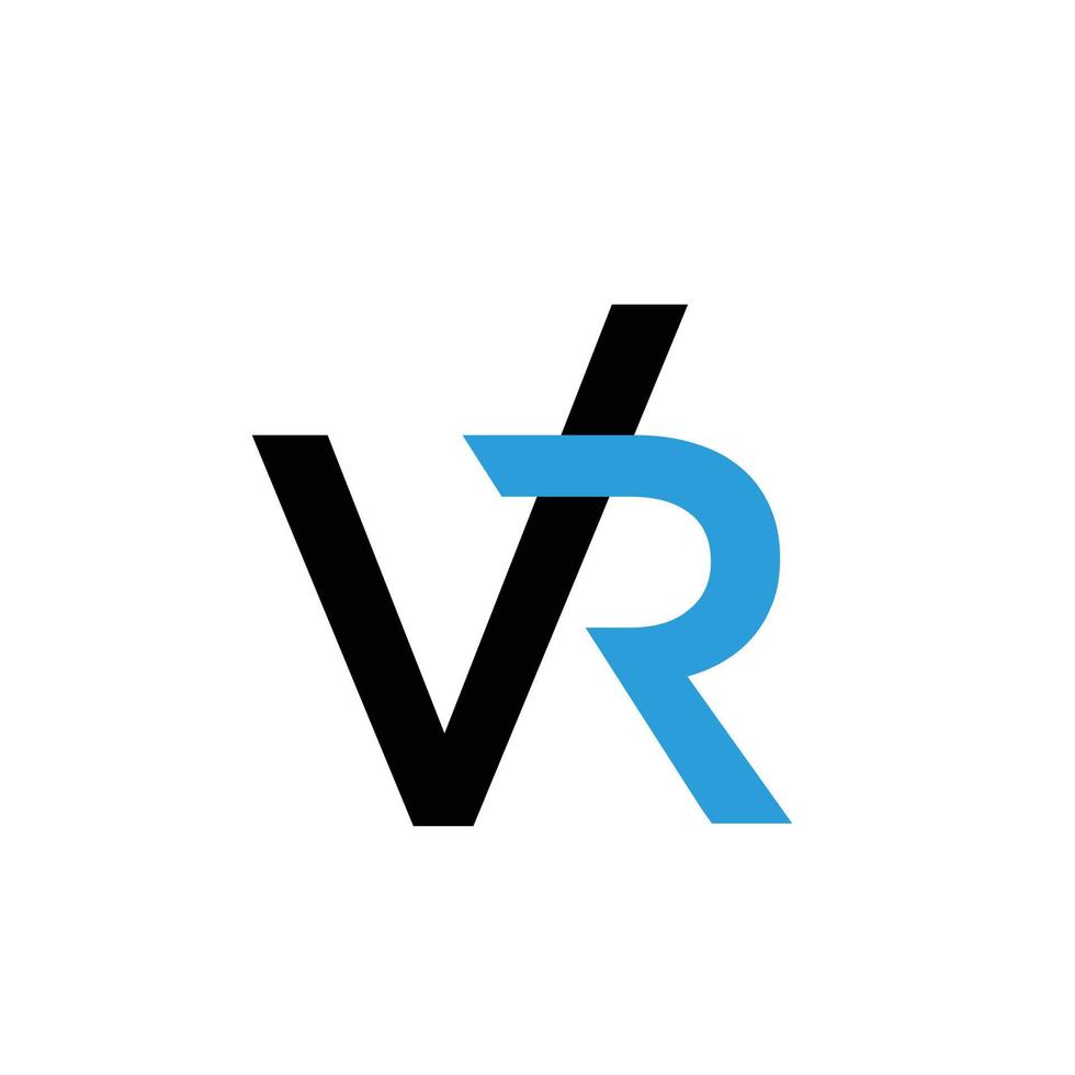 vr logotipo. vetor de design de carta. vetor livre