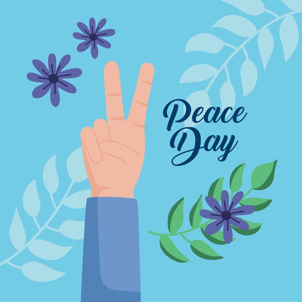 cartão de letras do dia da paz vetor