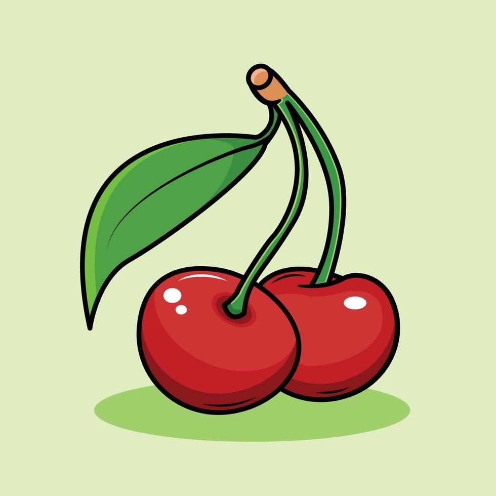 ilustração de uma deliciosa cereja vetor