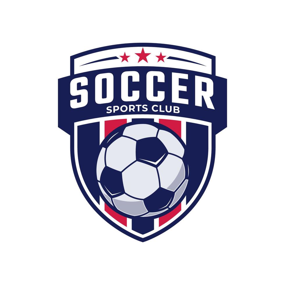 logotipo de distintivo de futebol de futebol. ilustrações vetoriais de identidade de equipe esportiva isoladas no fundo branco vetor