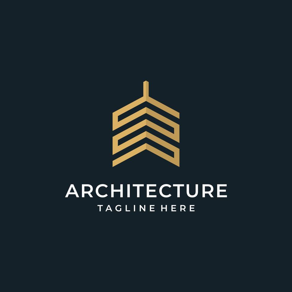 inspiração de design de logotipo de arquitetura simples vetor