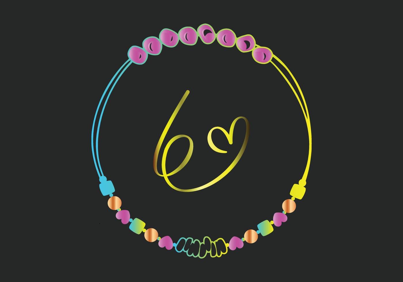 b design de pulseira de monogramas, joias, modelo de vetor de casamento