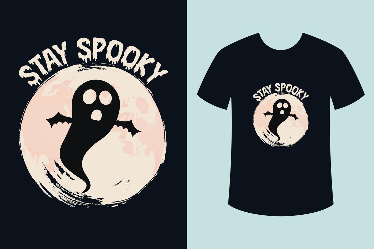 fique assustador design de camiseta de halloween com fantasma vetor