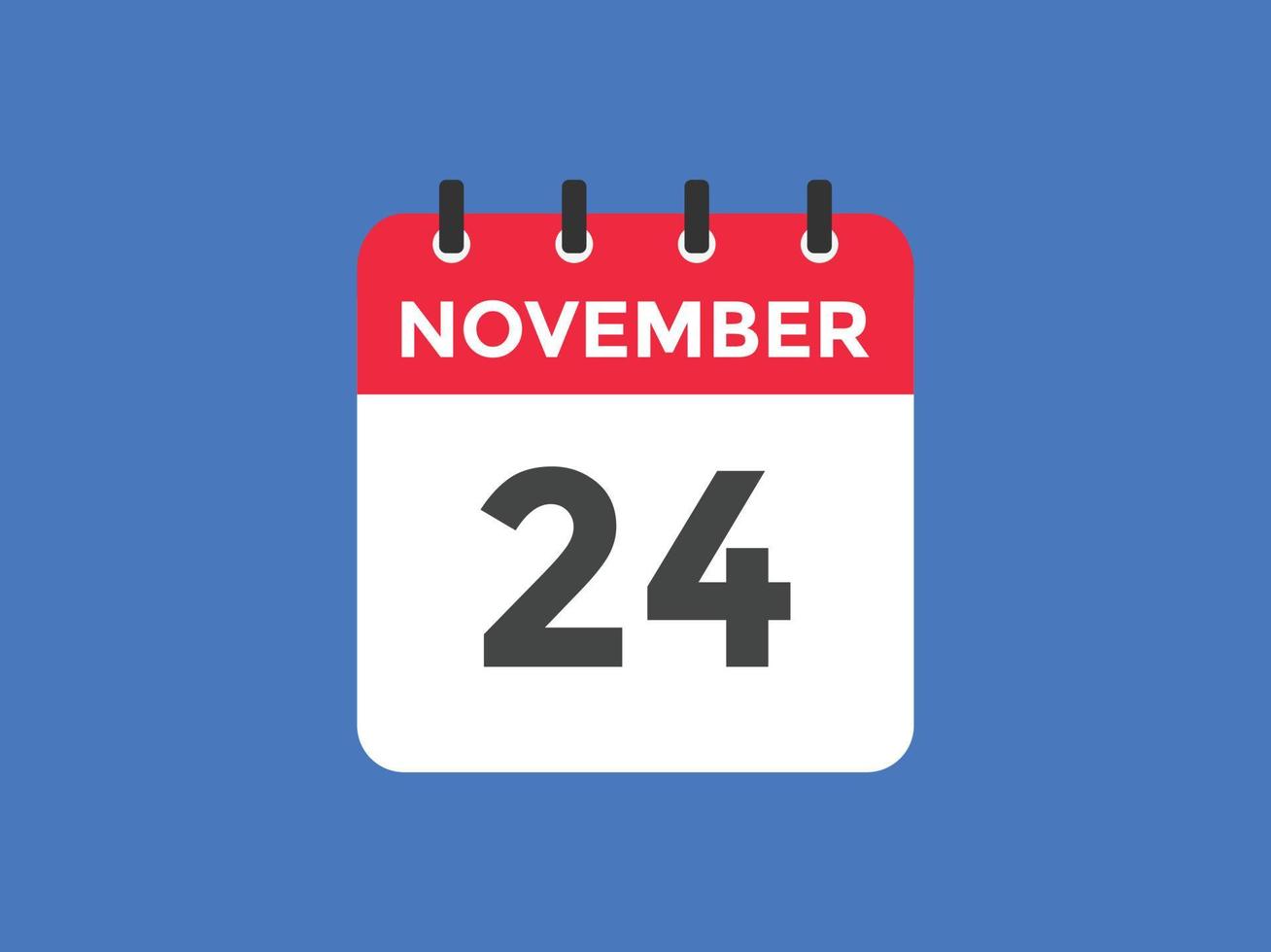 lembrete de calendário de 24 de novembro. Modelo de ícone de calendário diário de 24 de novembro. modelo de design de ícone de calendário 24 de novembro. ilustração vetorial vetor